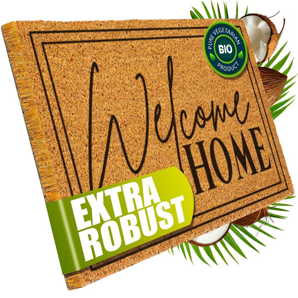 Decovetro® Kokosmatte Fußmatte | 40x60 cm | 100% natürliche Kokosfasern