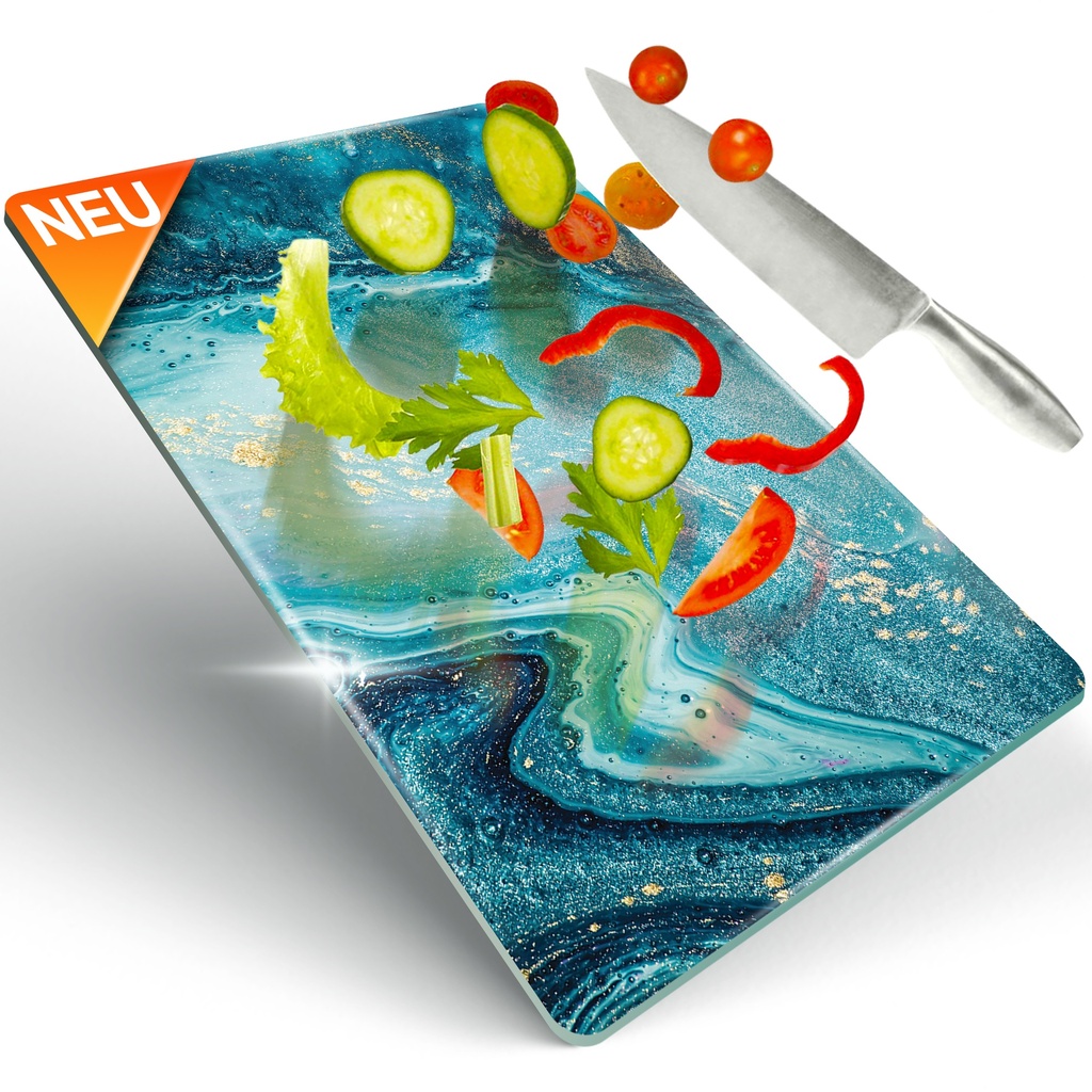 Decovetro Schneidebrett Glas |40x30cm | Glass Cutting Board | Leicht zu reinigen
