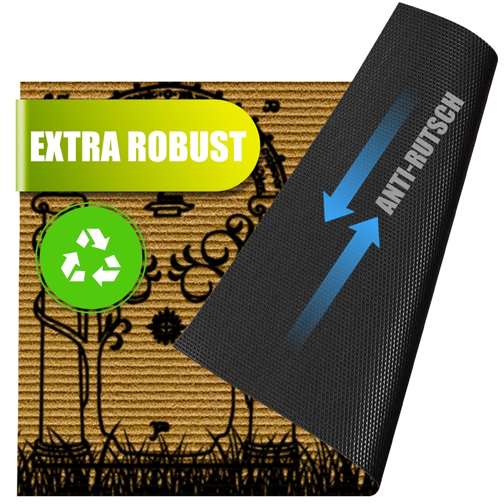 Decovetro® Kokosmatte Fußmatte | 40x60 cm | 100% natürliche Kokosfasern