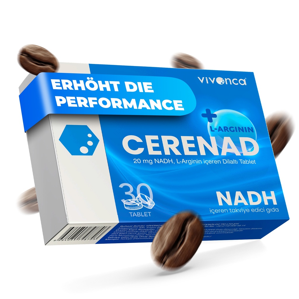 CERENAD L-Arginin + NADH – Potenz, Energie, Leistung – 30 Sublingual-Tabletten