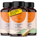 Qualiss® 3 Stück Vitamin C | Immunsystem stärken Erwachsene | insgesamt 180 Kapseln
