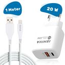 UFUZON Ishiva USB-C Adapter Ladegerät USB Stecker – Lightning USB Kabel – 20W