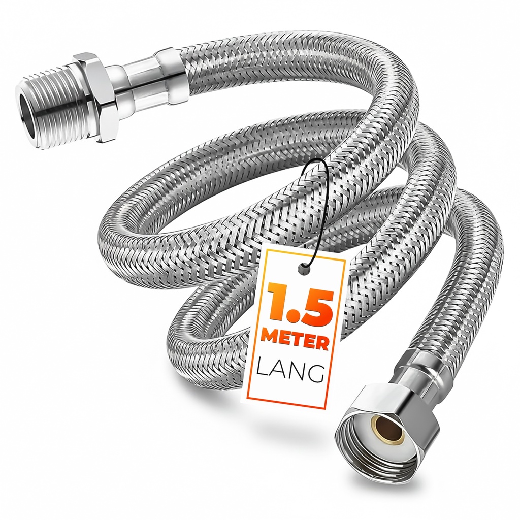 Flexibler 1.5 meter Anschlussschlauch aus Edelstahl für Wasseranschluss