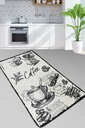 miqna Moderner Küchenteppich Gel Läufer Grau Weiß Schwarz Coffee Design