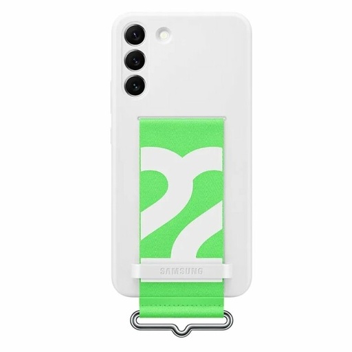 [G-852539] Samsung Silicone Cover with Strap Galaxy S22 Plus white EF-GS906TWEGWW
