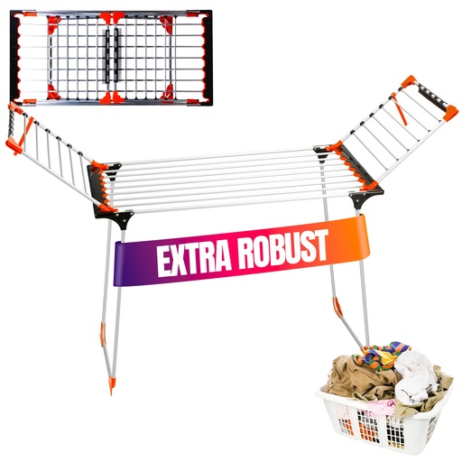 [G-354475] Devecioğlu Wäscheständer 22m Kapazität, Ausziehbar, Platzsparend, Aluminium