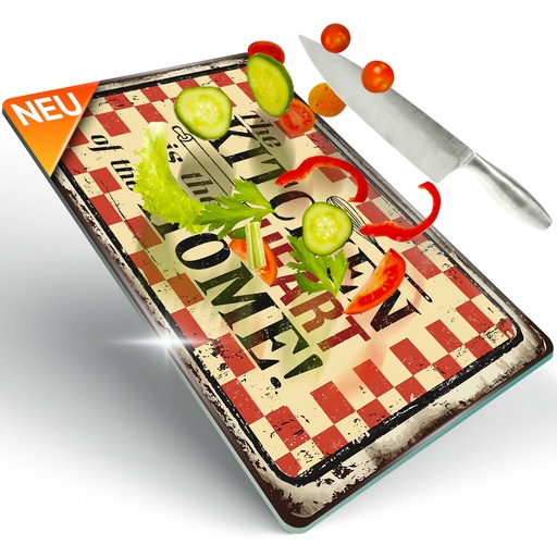 [G-798927] Decovetro Schneidebrett Glas |40x30cm | Glass Cutting Board | Leicht zu reinigen