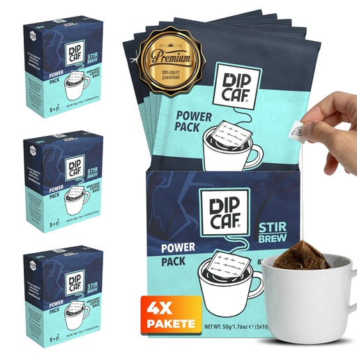 [G-862414] Dipcaf® Power Kaffeebeutel 20 Stück | Intensiver Filterkaffee – 50g Geschenkset