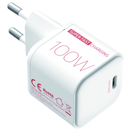 [G-267667] beclad. Mini 100W 1 Port Travel Adapter WHITE BT-PT110MWG-GR